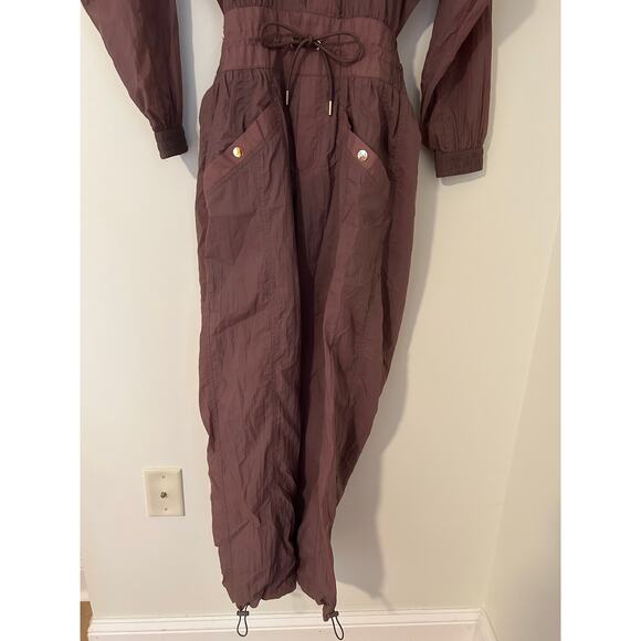 Athleta Alicia Keys Utility Windbreaker Jumpsuit Purple Mauve Cocoa EUC 4 Open - Picture 4 of 13